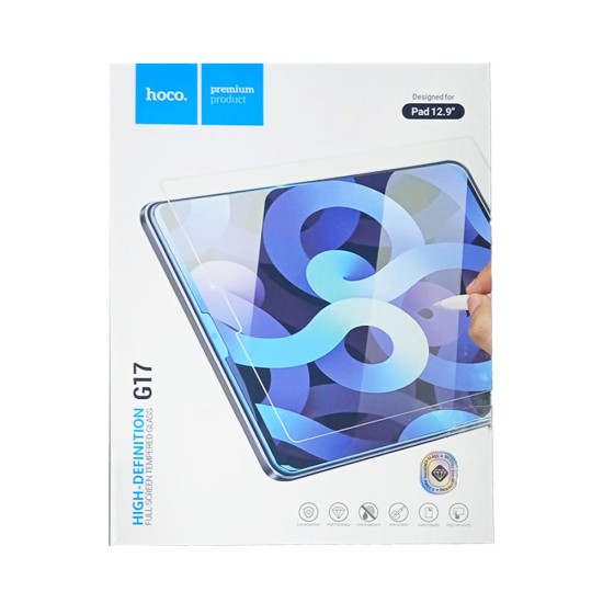 Pantalla Completa Vidrio Templado Hoco G17 para Apple iPad 12,9" Transparente